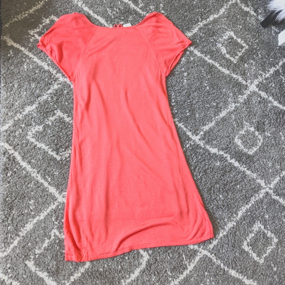 Coral coloured wool blend dress sz:S